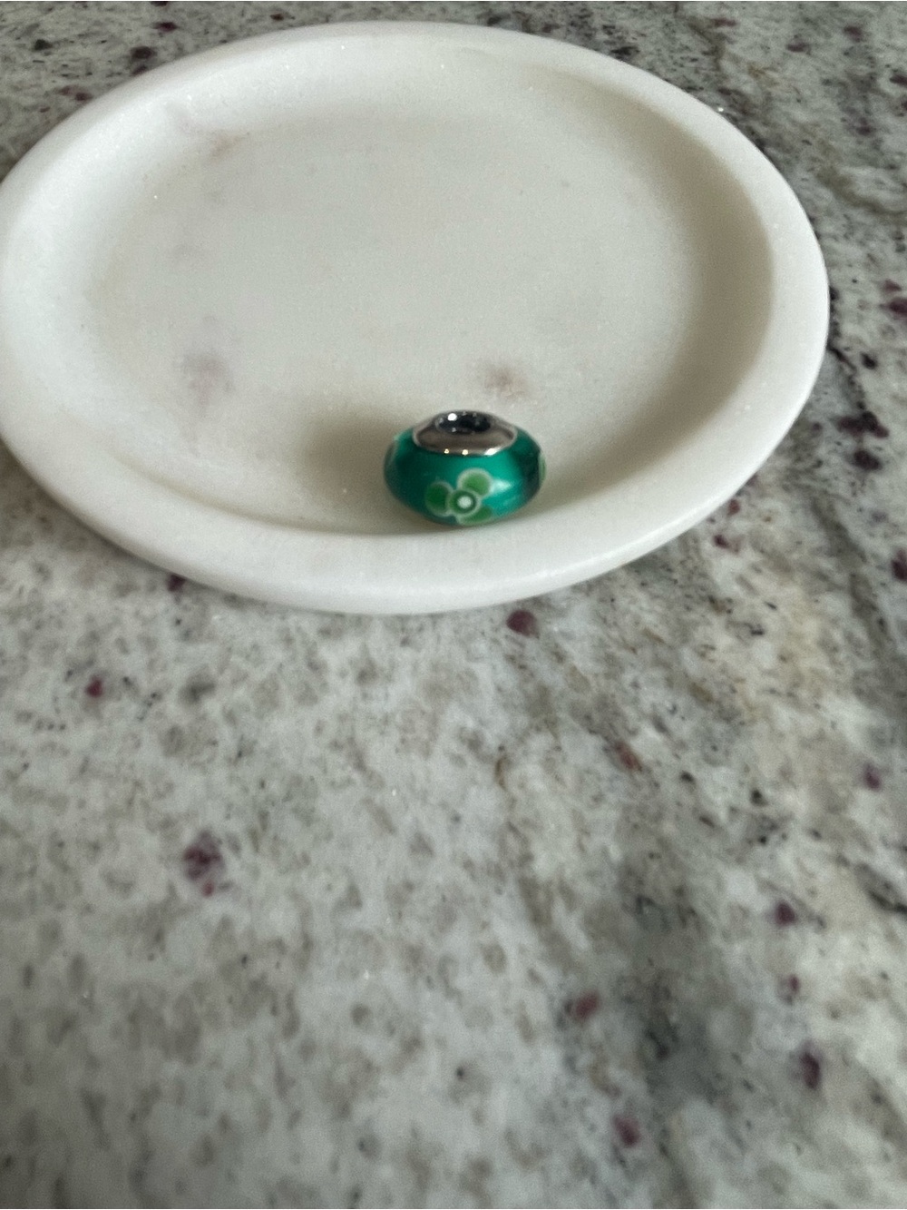 Pandora Teal Green Floral Glass Bead Charm - Women's Jewelry